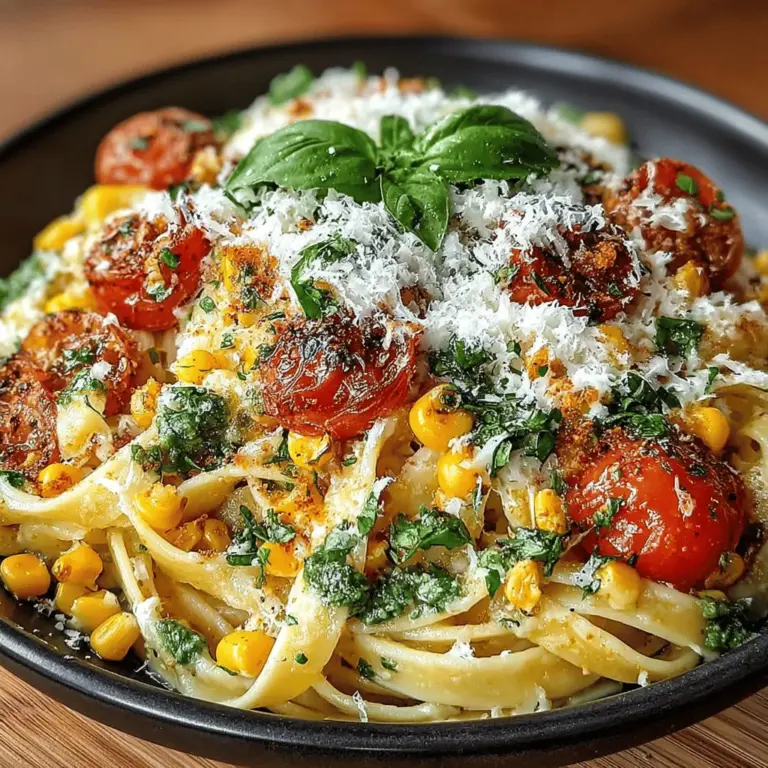 If you're searching for a quick yet exquisite dish that embodies the essence of summer flavors, look no further than Creamy Corn & Pesto Pasta. This delightful recipe brings together the natural sweetness of fresh corn and the aromatic richness of basil pesto, creating a harmonious blend that is sure to please your palate. With its creamy texture and vibrant colors, this dish is perfect for a weeknight dinner or as a show-stopping centerpiece for special occasions.