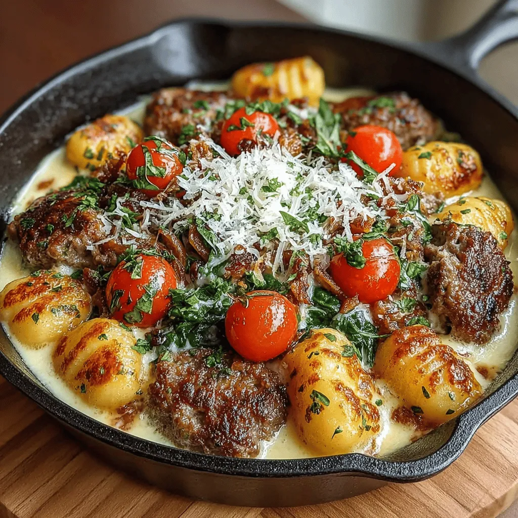 In the hustle and bustle of daily life, finding the time to prepare a delicious and satisfying meal can often feel like a daunting task. Enter the Sizzling Skillet Sausage & Spinach Gnocchi — a perfect solution for busy weeknights or leisurely weekend dinners. This one-pan dish not only promises convenience but also delivers on flavor, making it a go-to recipe for families and individuals alike. With its harmonious blend of protein, vegetables, and carbohydrates, this meal is designed to please even the pickiest of eaters, ensuring everyone leaves the table satisfied.