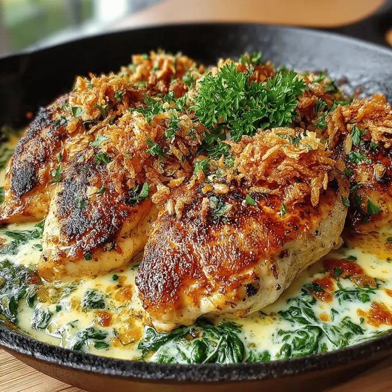 The ingredient list for this Creamy Parmesan Spinach Chicken Bake is straightforward, with most items likely already in your pantry. Here’s what you’ll need to create this wonderful dish: