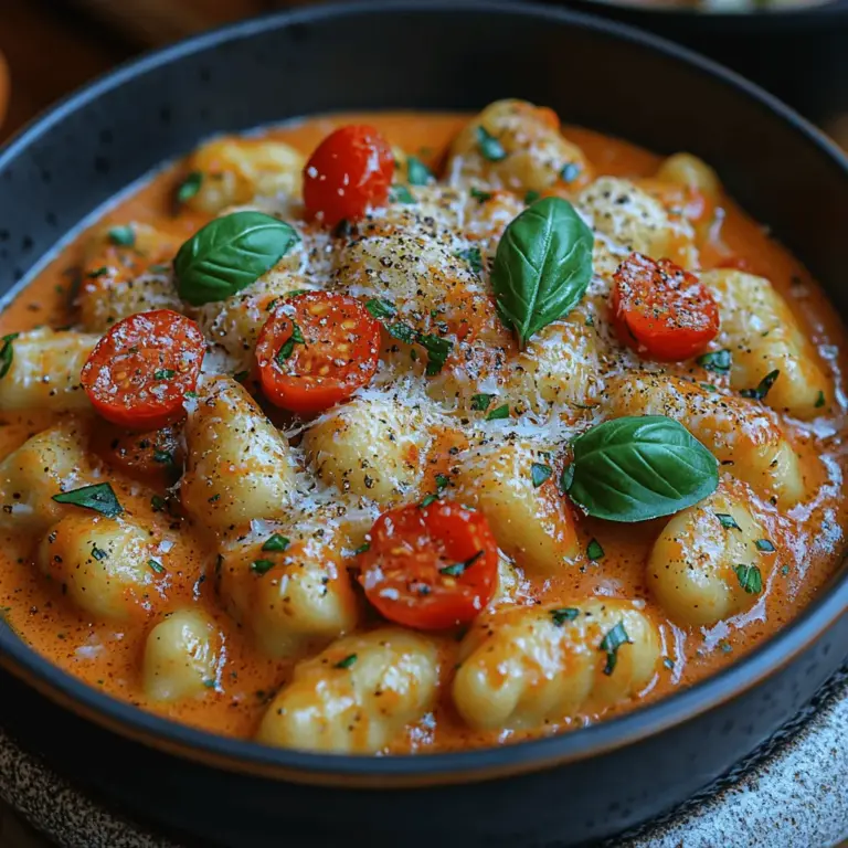 To make this delightful Creamy Tomato Basil Gnocchi, you’ll need a handful of simple yet flavorful ingredients. Each component plays a crucial role in crafting a dish that is not only delicious but also visually appealing. Here’s what you’ll need: