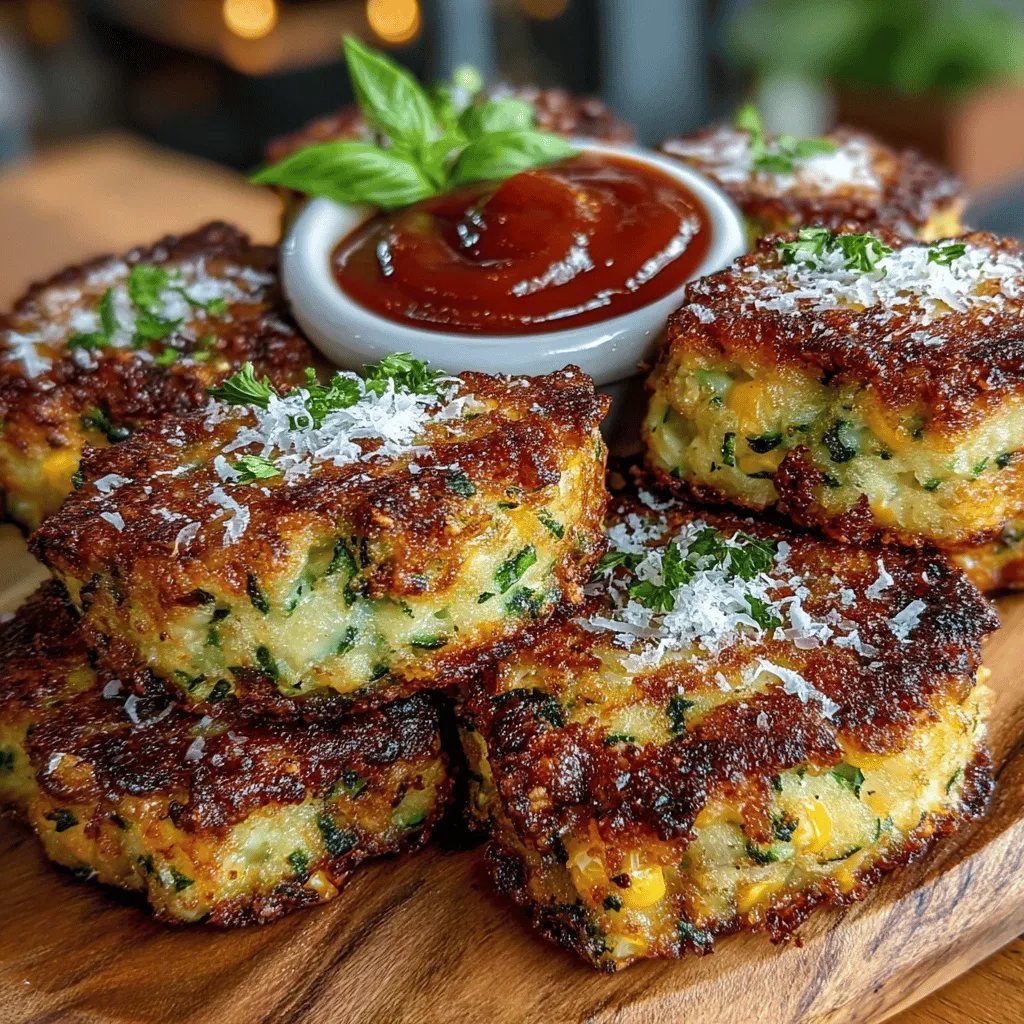 If you’re searching for a snack that’s both delicious and nutritious, look no further than Zesty Zucchini Corn Parmesan Bites. These delightful morsels combine the fresh flavors of zucchini and corn with the richness of Parmesan cheese, creating a dish that is both satisfying and full of character. Whether served as an appetizer at a gathering or enjoyed as a mid-afternoon snack, these bites are sure to impress. Their crispy exterior and tender interior make them a perfect treat for any occasion.