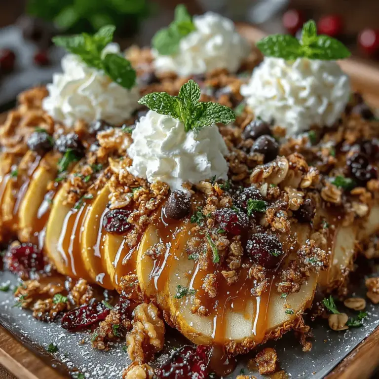 If you're looking for a warm, comforting dessert that captivates both the eye and the palate, Caramelized Baked Apple Nachos are the perfect choice. This delightful dish combines the sweetness of baked apples with the richness of caramel and the satisfying crunch of granola, making it a versatile crowd-pleaser. Whether you're hosting a family gathering, having a cozy night in, or celebrating a special occasion, this recipe is bound to impress.