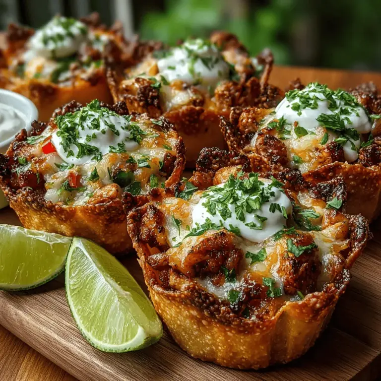 Mini Chicken Fajita Wonton Cups are a delightful and easy-to-make appetizer that brings the vibrant flavors of Mexican cuisine to your table in a fun, bite-sized format. These delectable treats combine the classic taste of chicken fajitas with the crispy texture of wonton wrappers, creating an irresistible option for any occasion. Whether you're hosting a party, planning a family gathering, or simply enjoying a casual dinner at home, these wonton cups are sure to impress your guests and satisfy your cravings.