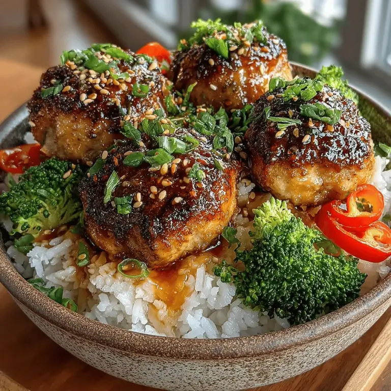 In the fast-paced world we live in, the quest for easy yet flavorful meals has never been more crucial. Enter the Sweet & Sticky Honey Garlic Chicken Meatball Bowls, a delightful dish that combines the savory goodness of meatballs with a luscious honey garlic sauce, all served over a bed of rice or noodles. This recipe not only tantalizes the taste buds but also offers a comforting embrace of flavors, making it an ideal choice for family dinners or meal prep. Whether you're looking to impress guests or simply want a satisfying meal on a busy weeknight, these meatball bowls have you covered.