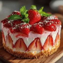 The art of folding is crucial when preparing the creamy strawberry filling for your Strawberry Bliss No-Bake Crunch Cake. This technique helps to retain the airiness of your whipped cream, ensuring that the final mixture is light and fluffy, which is essential for achieving that melt-in-your-mouth experience.