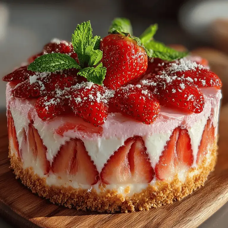 The art of folding is crucial when preparing the creamy strawberry filling for your Strawberry Bliss No-Bake Crunch Cake. This technique helps to retain the airiness of your whipped cream, ensuring that the final mixture is light and fluffy, which is essential for achieving that melt-in-your-mouth experience.