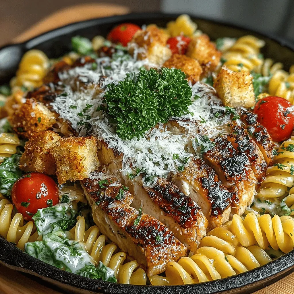 When it comes to creating a satisfying and hearty dish, few combinations can rival the classic flavors of a Caesar salad and the comforting texture of pasta. The Grilled Chicken Caesar Pasta Salad brings together these two beloved staples into one delightful meal that is perfect for gatherings, meal prep, or simply enjoying a quick lunch. This recipe not only captures the essence of traditional Caesar salad but also elevates it with the addition of tender, grilled chicken and al dente rotini pasta. With a balance of fresh ingredients and a creamy dressing, this dish is versatile enough to be enjoyed any time of the year.