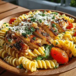 When it comes to creating a satisfying and hearty dish, few combinations can rival the classic flavors of a Caesar salad and the comforting texture of pasta. The Grilled Chicken Caesar Pasta Salad brings together these two beloved staples into one delightful meal that is perfect for gatherings, meal prep, or simply enjoying a quick lunch. This recipe not only captures the essence of traditional Caesar salad but also elevates it with the addition of tender, grilled chicken and al dente rotini pasta. With a balance of fresh ingredients and a creamy dressing, this dish is versatile enough to be enjoyed any time of the year.
