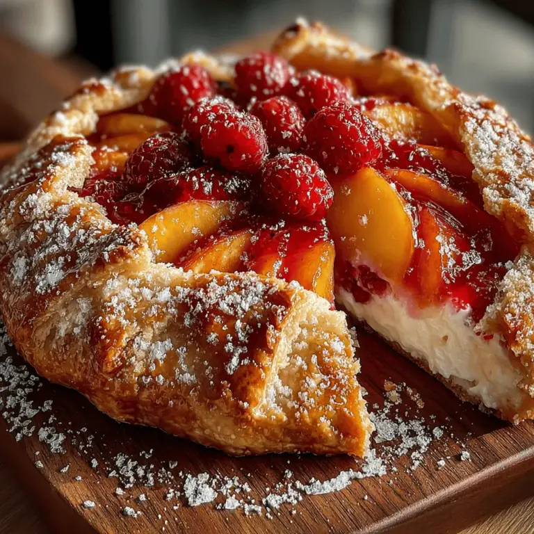 When it comes to summer desserts, few options are as charming and versatile as a galette. This rustic French pastry, characterized by its freeform shape, offers a delightful canvas for showcasing seasonal fruits. The Peach Raspberry Summer Galette is particularly appealing, combining the juicy sweetness of ripe peaches with the tartness of fresh raspberries. This combination not only tantalizes the taste buds but also creates a vibrant visual display that embodies the essence of summer.