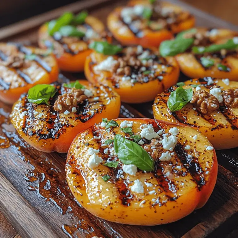 Fresh basil is more than just a garnish; it’s a powerful herb that elevates the flavor profile of many dishes, including our grilled peach delight. Its aromatic freshness complements the sweetness of the peaches beautifully. Basil is traditionally used in Mediterranean cuisine, but its versatility makes it suitable for various culinary applications.