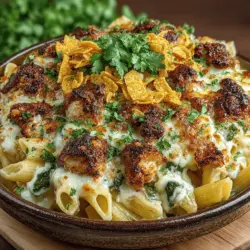 Spicy & Savory Green Chili Chicken Pasta Bake