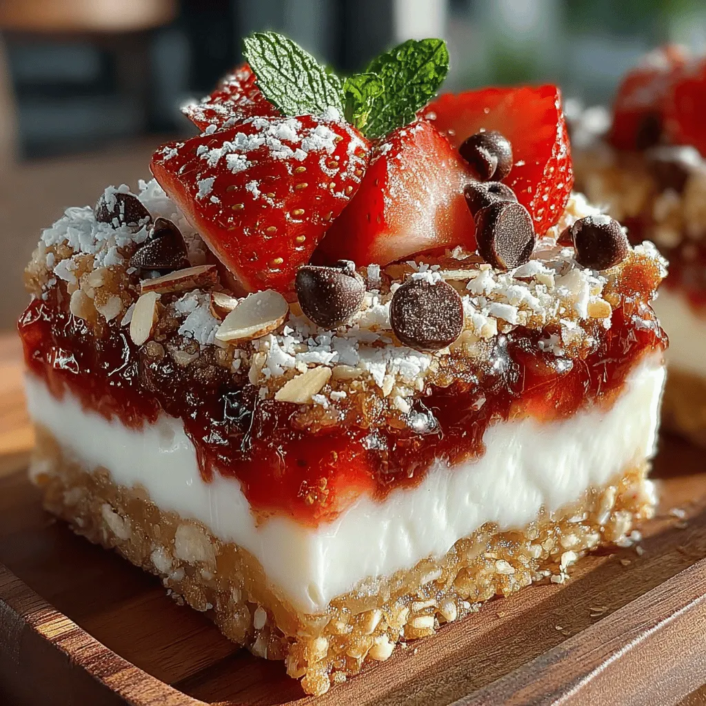 Welcome to the delightful realm of no-bake desserts, where simplicity meets flavor in the most satisfying way. Today, we’re diving into a refreshing treat that beautifully marries the sweetness of fresh strawberries with the creaminess of yogurt: Strawberry Bliss No-Bake Yogurt Crunch Bars. This recipe is not just a feast for the taste buds; it embodies a celebration of health-conscious eating without sacrificing indulgence.