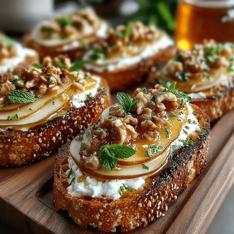 In the realm of quick yet elegant breakfast options, Pear & Honey Ricotta Toast stands out as a delightful choice that beautifully balances flavors and textures. This dish is not only visually appealing with its vibrant colors but also offers a harmonious blend of sweetness and creaminess that tantalizes the taste buds. At its core, the combination of ripe pears, creamy ricotta cheese, and rich honey creates a satisfying experience perfect for a leisurely brunch or a quick snack any time of the day.