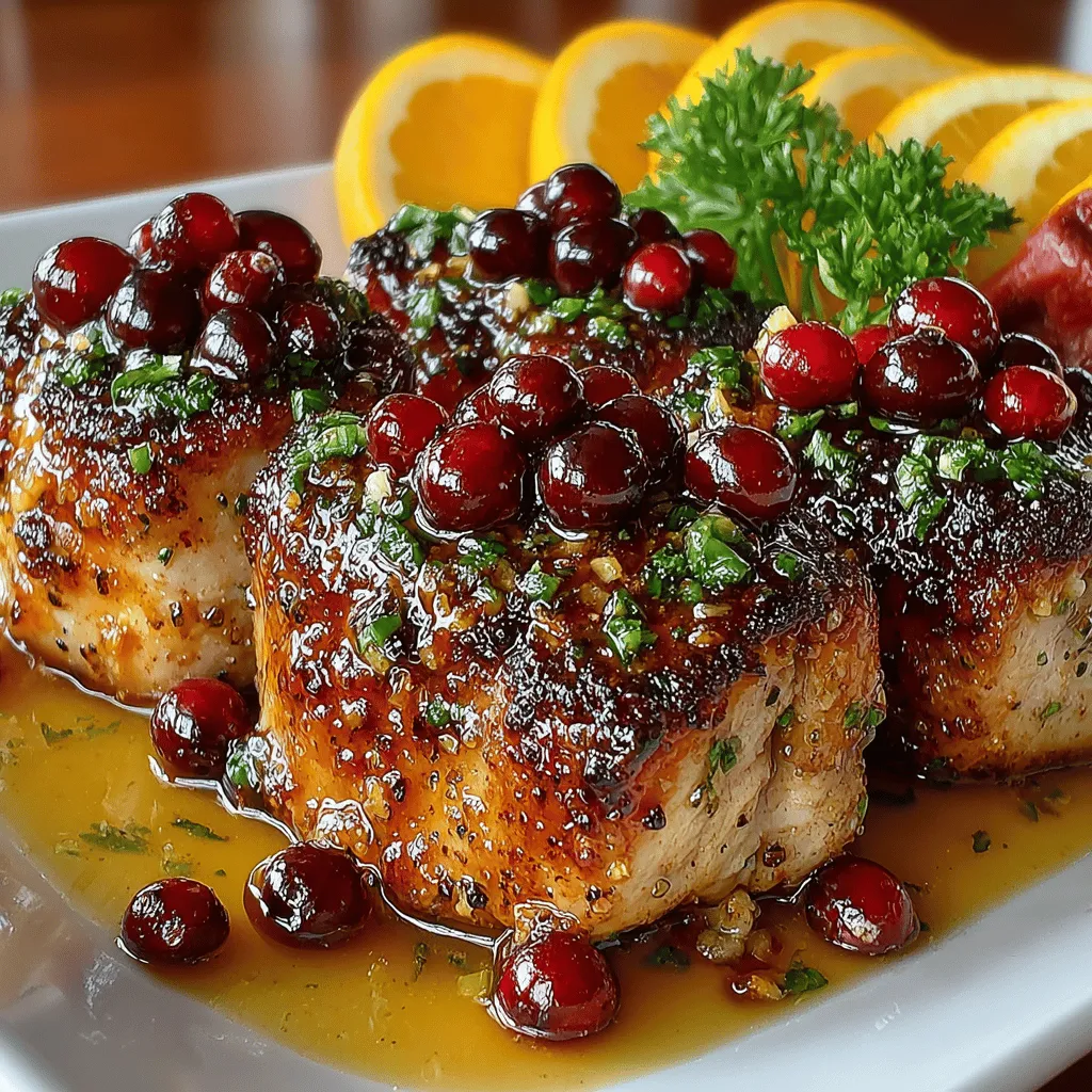 Cranberry Orange Glazed Chicken is a delightful dish that brings together the tartness of fresh cranberries and the zesty brightness of oranges, creating a harmonious balance that tantalizes the taste buds. This recipe is a celebration of flavors, making it not only a perfect main course for family dinners but also an impressive centerpiece for holiday gatherings. The vibrant colors and aromatic ingredients contribute to its visual appeal, making it an ideal choice for any occasion that calls for a festive touch.