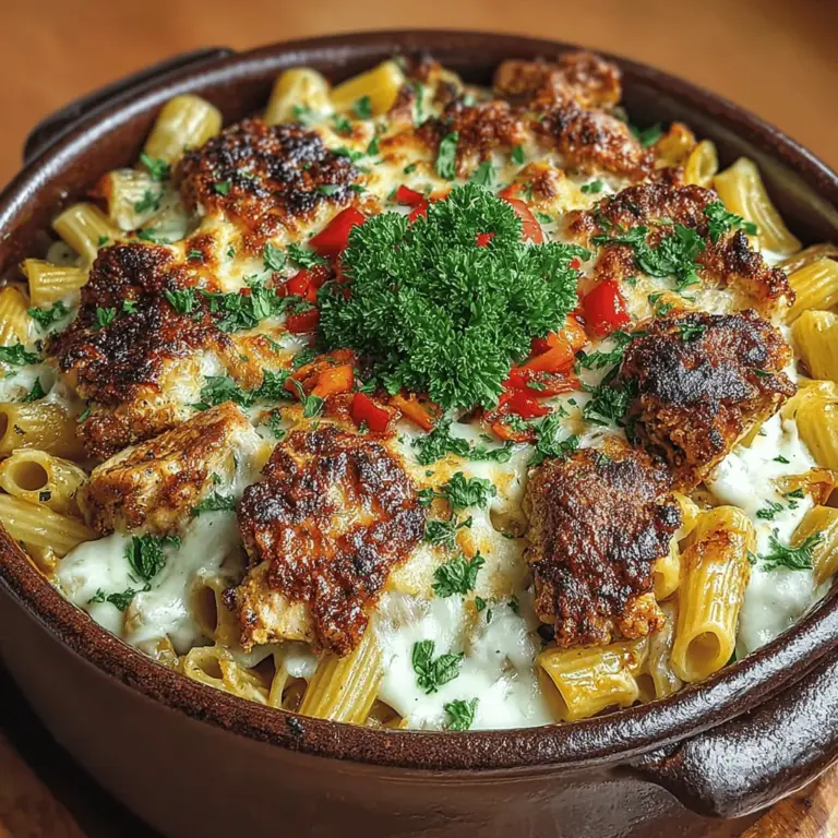 If you're seeking a dish that marries comfort with a kick of flavor, look no further than the Spicy Delight: Creamy Cajun Chicken Pasta Bake. This culinary masterpiece not only indulges the taste buds but also offers a warm embrace on cold evenings or during casual family gatherings. The dish brings together the creamy richness of pasta with a spicy twist that hails from the vibrant culinary traditions of Cajun cuisine, making it a perfect centerpiece for any meal.