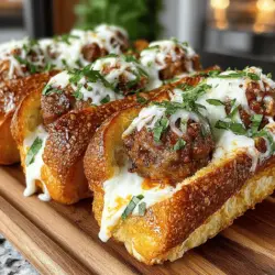 Cheesy Stuffed Meatball Subs