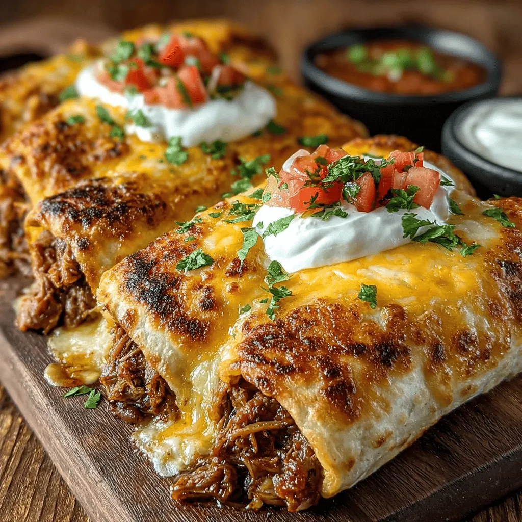 Crispy Baked Chicken Chimichangas are a delightful fusion of flavors that combines tender chicken, creamy refried beans, and melty cheese, all wrapped in a crispy tortilla. This dish not only satisfies the palate with its rich textures and savory notes, but also presents a convenient option for busy weeknights or gatherings with family and friends. Whether you're hosting a casual dinner party or simply looking for a comforting meal after a long day, this recipe promises to deliver both ease of preparation and a burst of flavor that everyone will love.