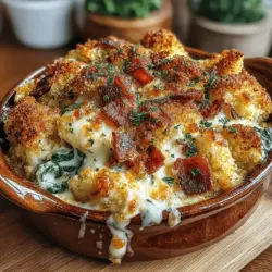 Cheesy Ham & Spinach Casserole