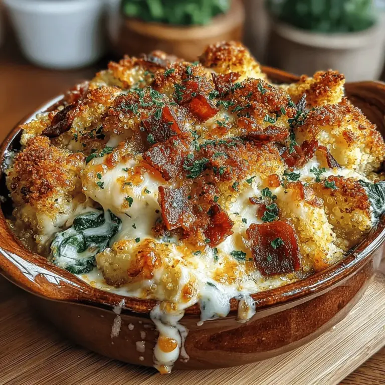 In the realm of comfort food, few dishes can rival the warmth and satisfaction offered by a Cheesy Ham & Spinach Casserole. This hearty dish harmoniously blends savory ham with fresh spinach and creamy cheese, creating a symphony of flavors that is both indulgent and nutritious. As families gather around the dinner table, this casserole stands out as a crowd-pleaser, perfect for busy weeknights, casual potlucks, or even as a meal prep option for those looking to enjoy delicious home-cooked meals throughout the week.