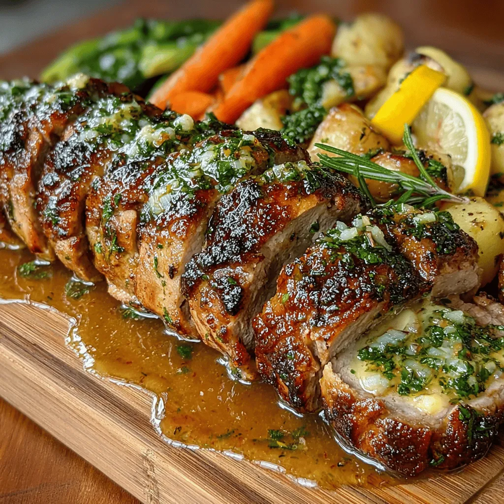 Pork tenderloin is one of the most versatile and lean protein options available, making it a favorite among home cooks and chefs alike. This cut of meat is not only tender but also absorbs flavors beautifully, allowing for a variety of culinary interpretations. In our recipe for Savory Garlic Herb Roasted Pork Tenderloin, we elevate this already delightful dish with a harmonious blend of garlic, fresh herbs, and a hint of citrus. As the pork roasts in the oven, these ingredients meld together, creating an aromatic experience that tantalizes the senses and makes for a perfect centerpiece for any meal.