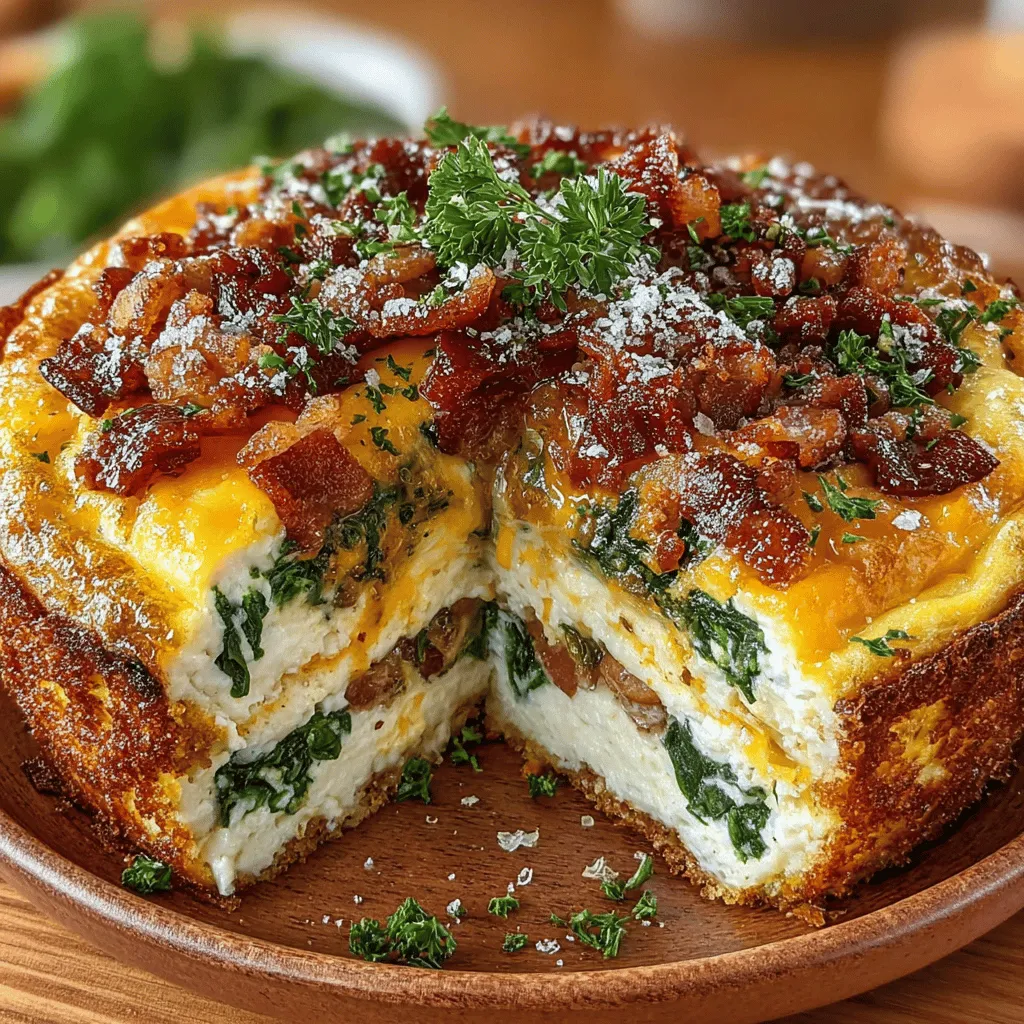 The Savory Bacon & Spinach Egg Bake is a delightful dish that combines the rich flavors of bacon and the nutritional goodness of spinach into a creamy, satisfying meal. This versatile recipe is perfect for any occasion, whether you're hosting a brunch gathering, enjoying a cozy family breakfast, or looking for a quick and nutritious dinner option. With its combination of protein-packed eggs and vibrant spinach, this egg bake not only appeals to the taste buds but also offers numerous health benefits.